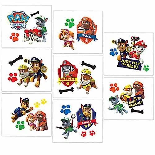 Paw Patrol Tattoo Favors - 16 Tattoos 1