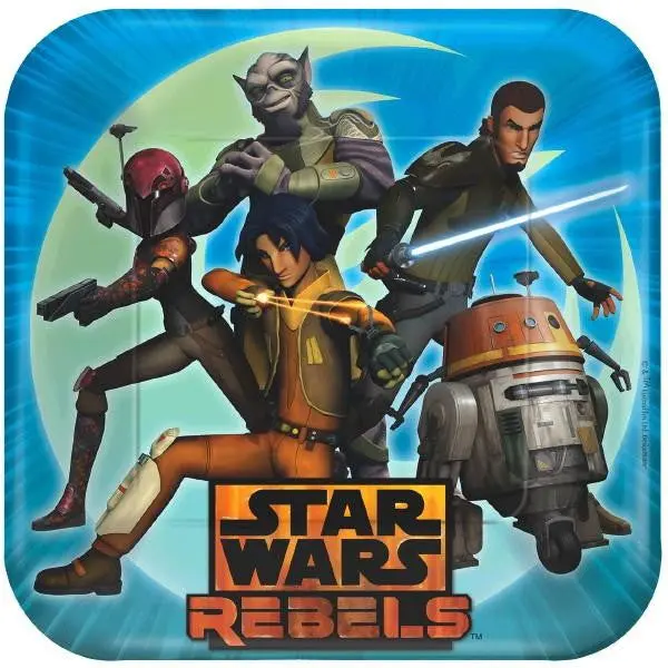 Star Wars Rebels 9 Inch Square Plates (8 Per Pack) 1