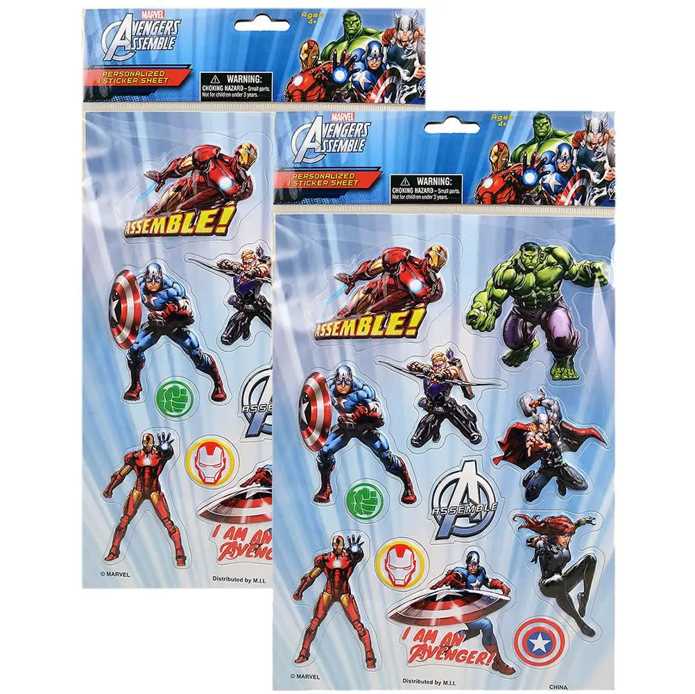 Marvel Avengers Assemble Personalized Sticker Sheet (2 Pack) 1