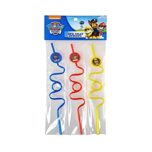 Paw Patrol 3Pk Silly Straws 1