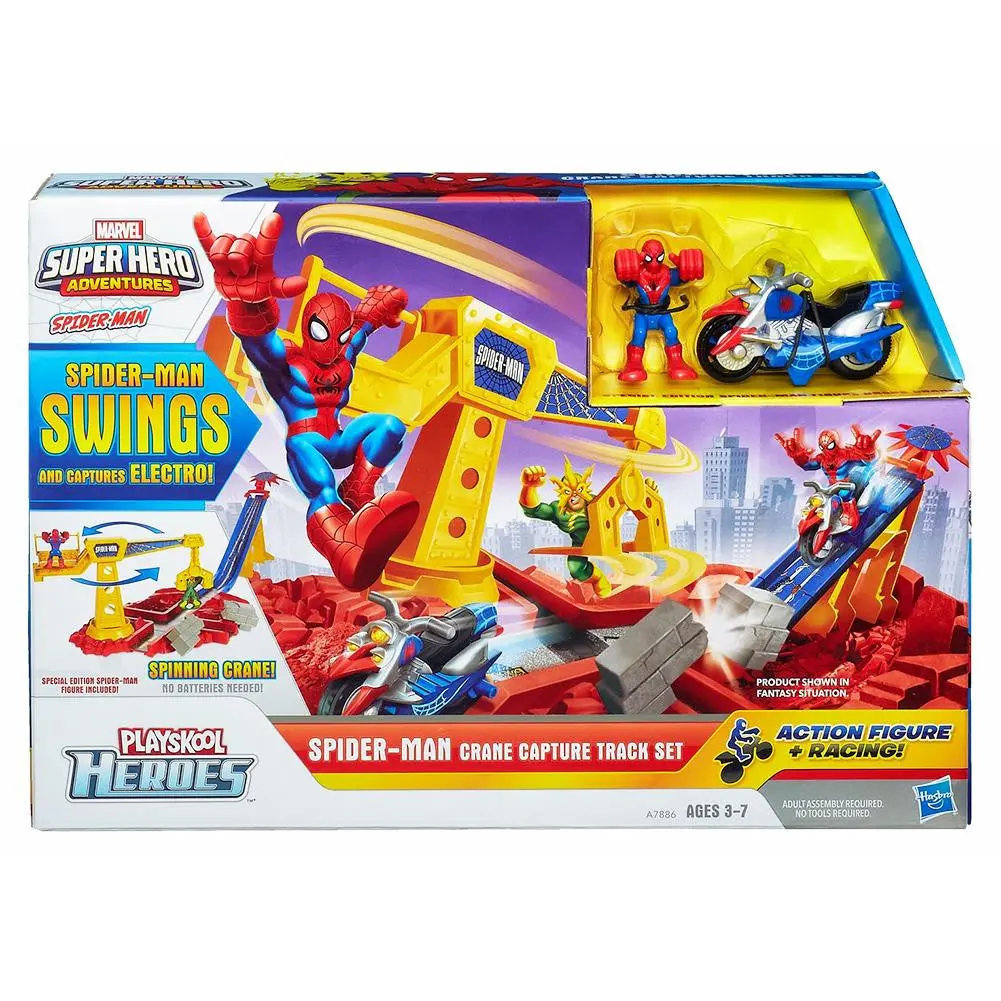 Marvel Super Hero Adventures Spider-Man Crane Capture Track Set 1