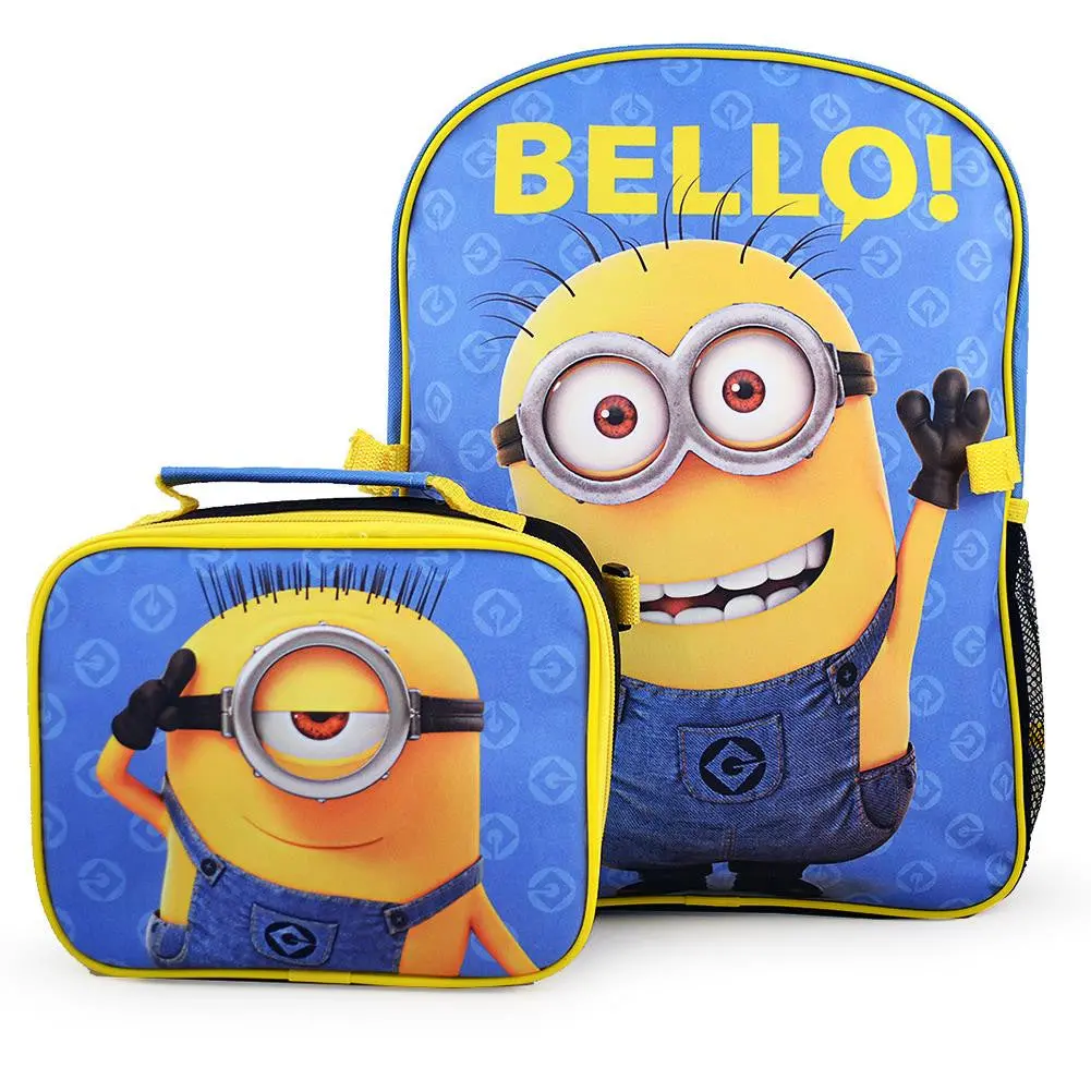 Despicable Me 'The Minions' Deluxe Backpack And Lunch Bag Set (Bello!) 1