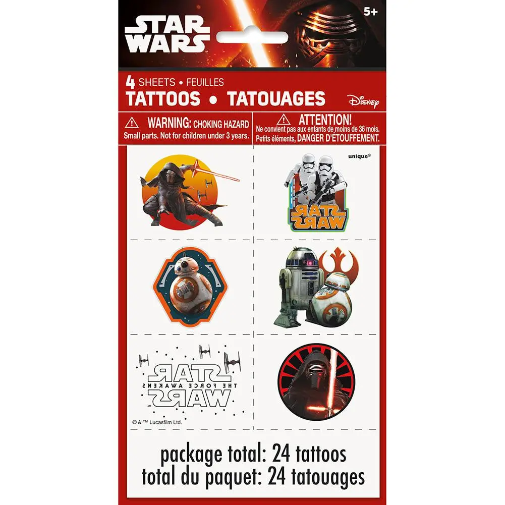 Star Wars The Force Awakens Temporary Tattoos (4 Sheets) 1