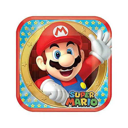 Super Mario Bros. 9 Square Plates (8 Per Package) 1