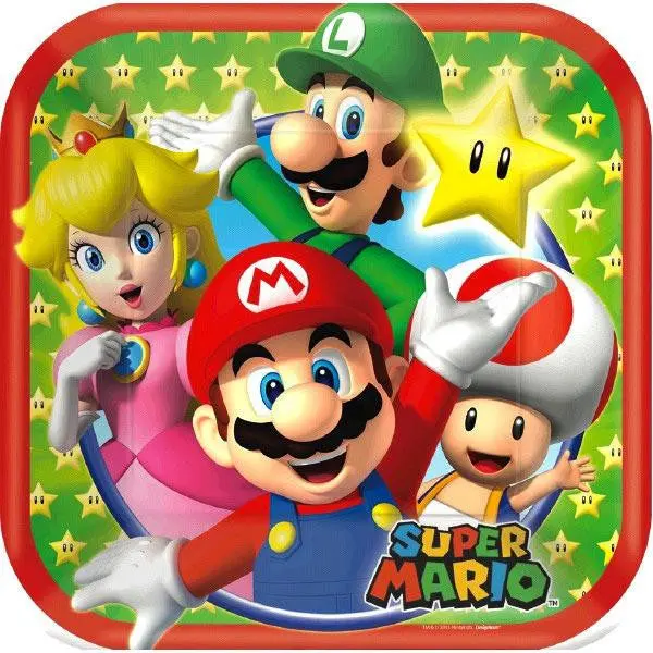 Super Mario Bros. 7 Square Plates (8 Per Package) 1