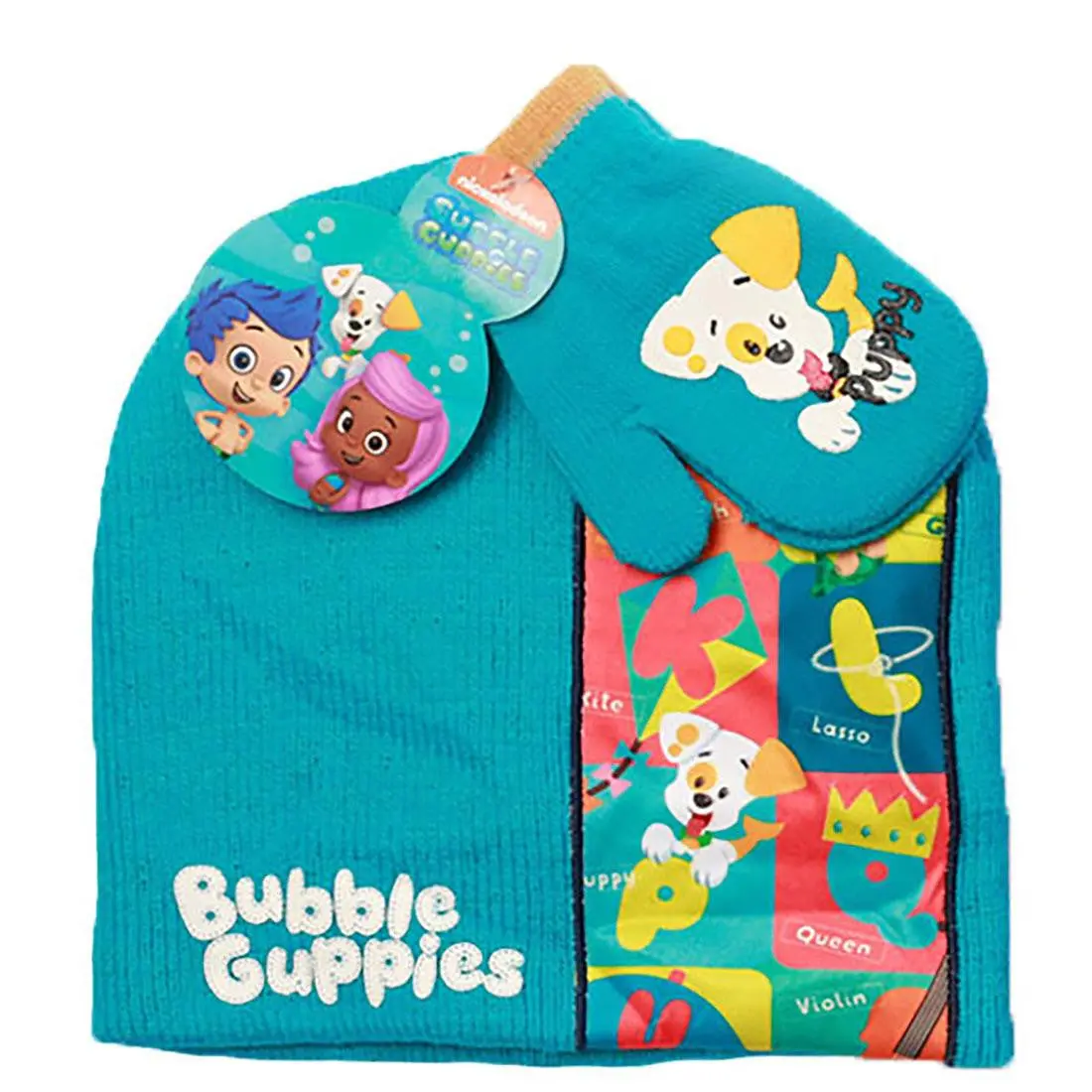 Bubble Guppies Winter Hat And Gloves (Turquoise - Size 2-3) 1