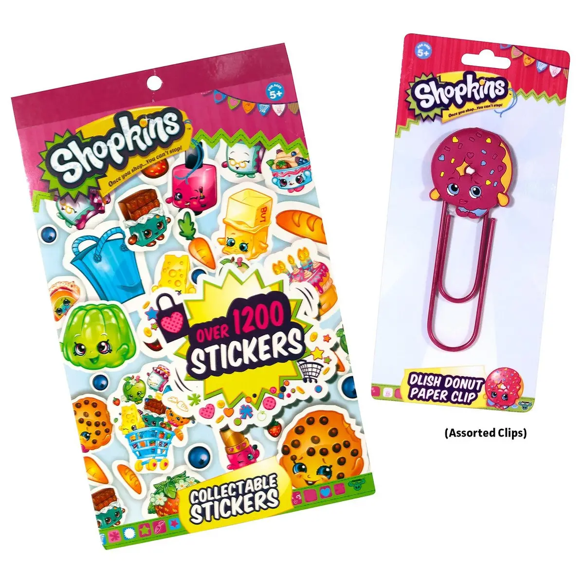 Shopkins Sticker Book And Bonus Shopkins Giant Paper Clip (Assorted) 1