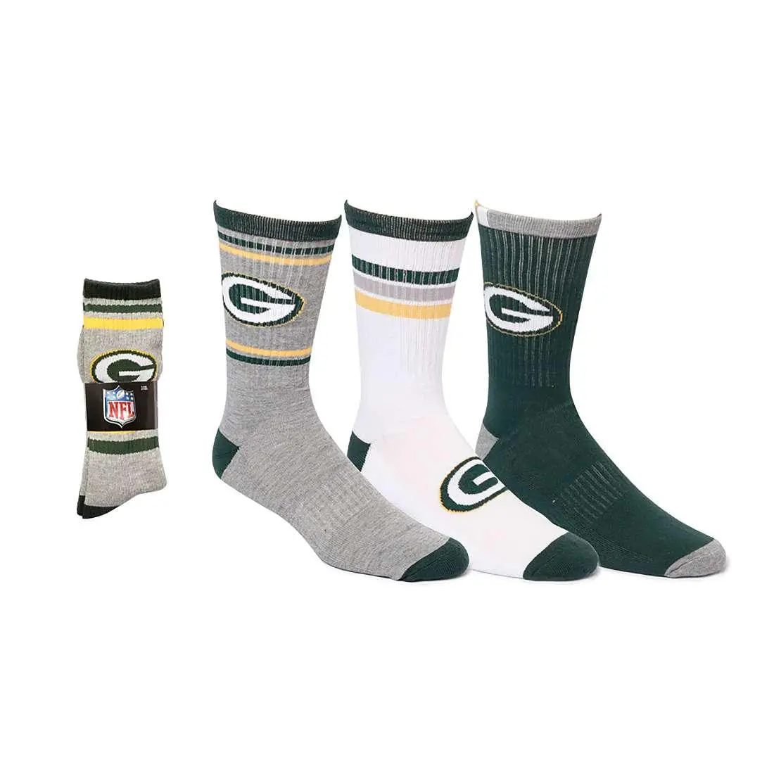 Nfl Green Bay Packers Crew Socks (3 Pairs) 1