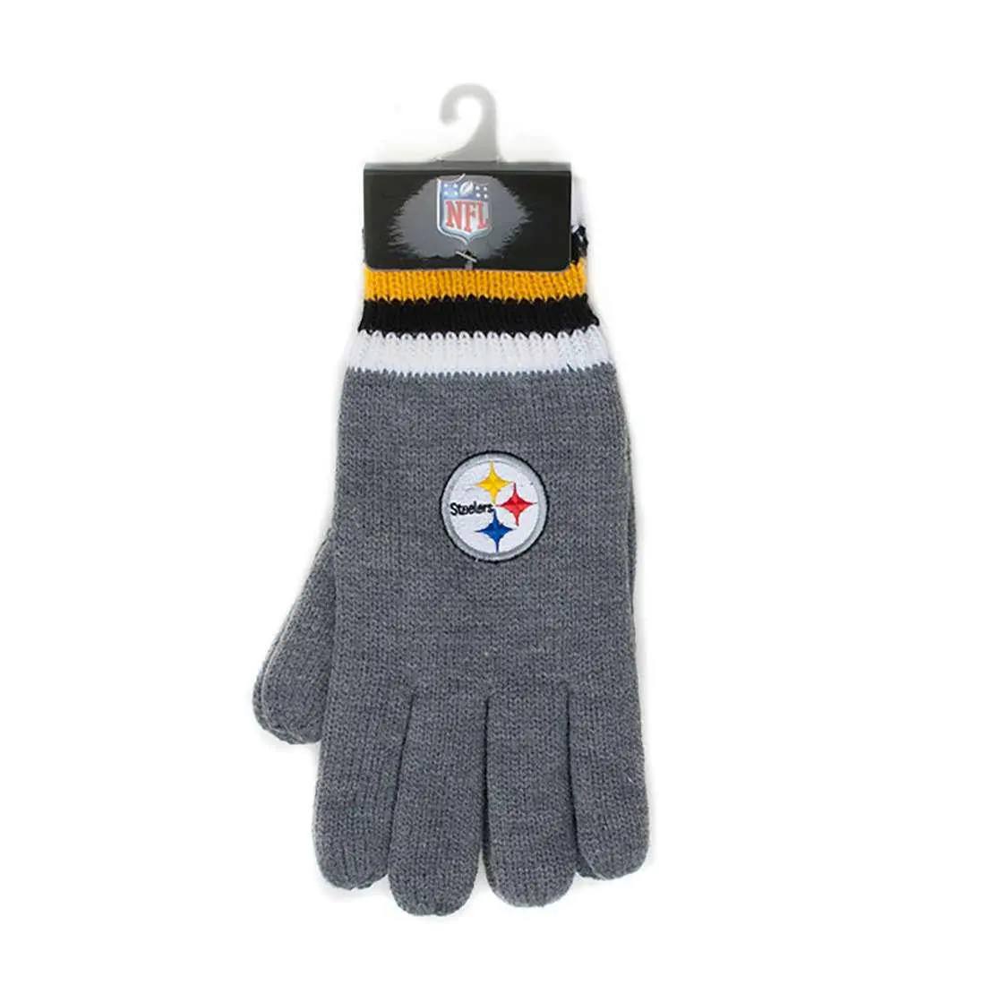 Nfl Pittsburgh Steelers Thermal Gloves (Men's - One Size - Gray) 1