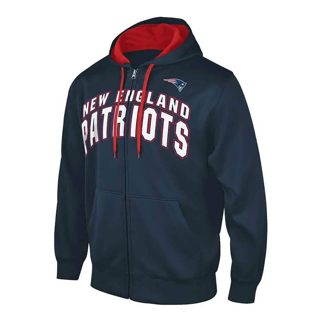 Nfl New England Patriots Full Zip Hooded Fleece Sweatshirt (Men's Large) 1