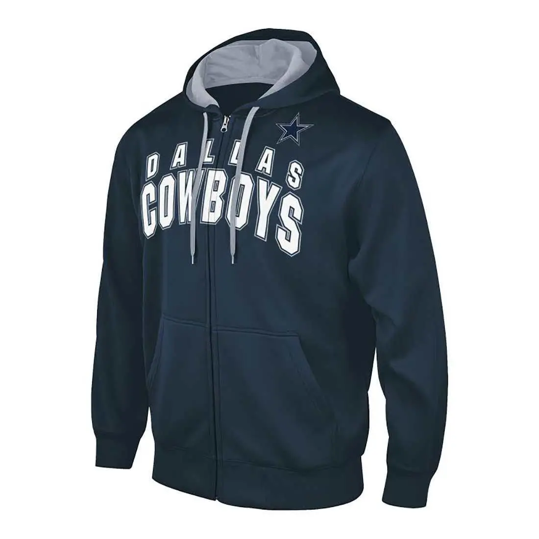 Nfl Dallas Cowboys Full Zip Hooded Fleece Sweatshirt (Men's Medium) 1