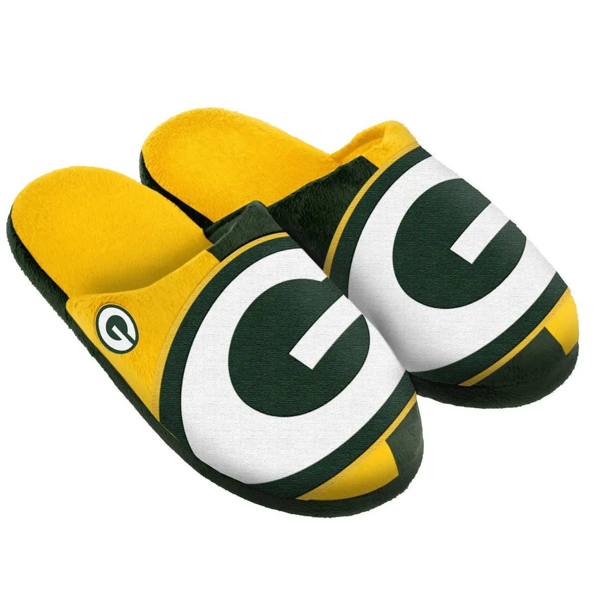 Nfl Green Bay Packers Big Logo Slippers (Men's Medium - Size 9-10 Us) 1