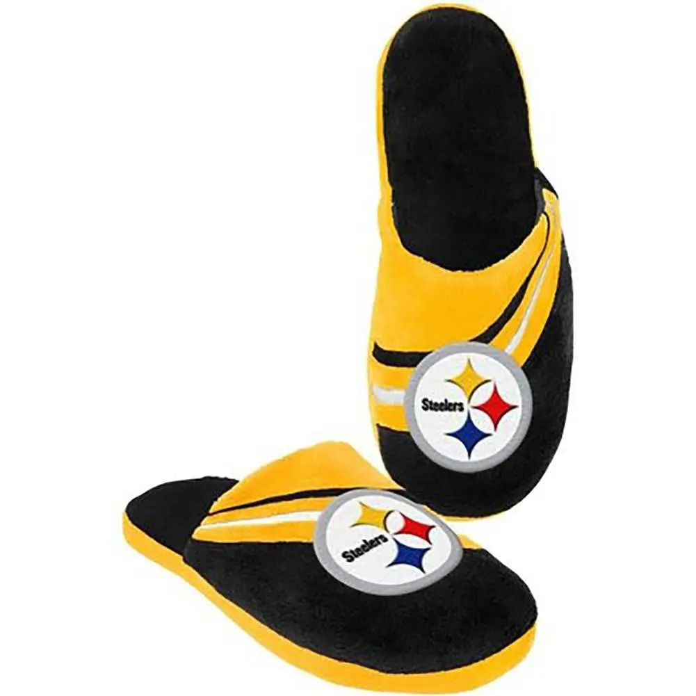 Nfl Pittsburgh Steelers Big Logo Slippers (Men's X-Large - 13-14 Us) 1