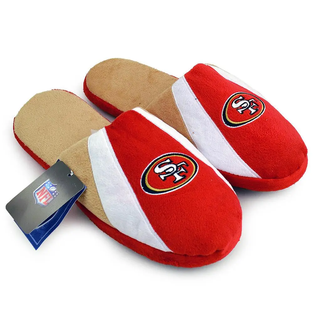 Nfl San Francisco 49Ers Stripe Logo Slippers (Men's X-Large - 13-14 Us) 1