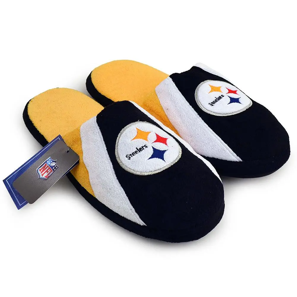 Nfl Pittsburgh Steelers Stripe Logo Slippers (Men's Medium - 9-10 Us) 1