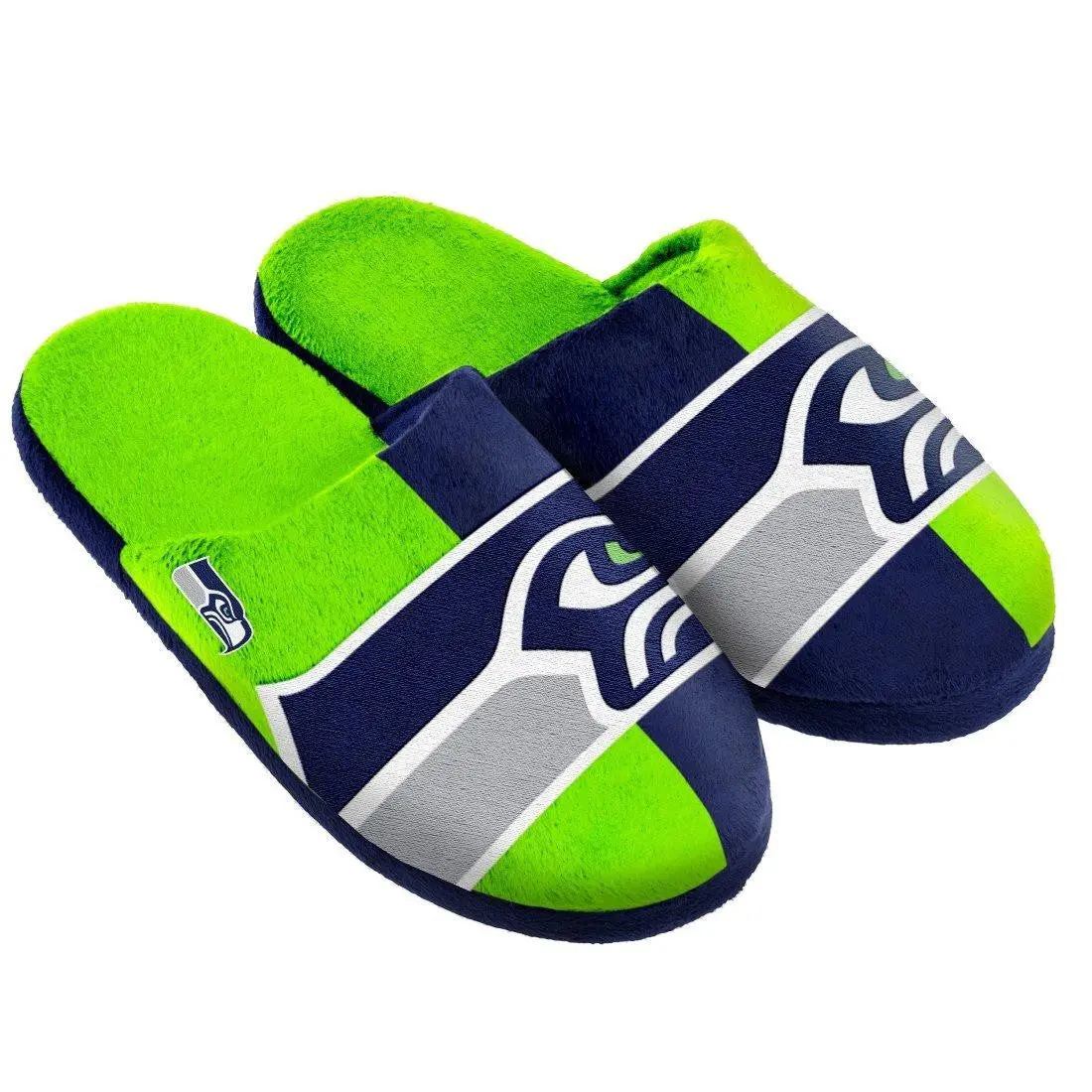 Nfl Seattle Seahawks Big Logo Slippers (Men's Medium - 9-10 Us) 1