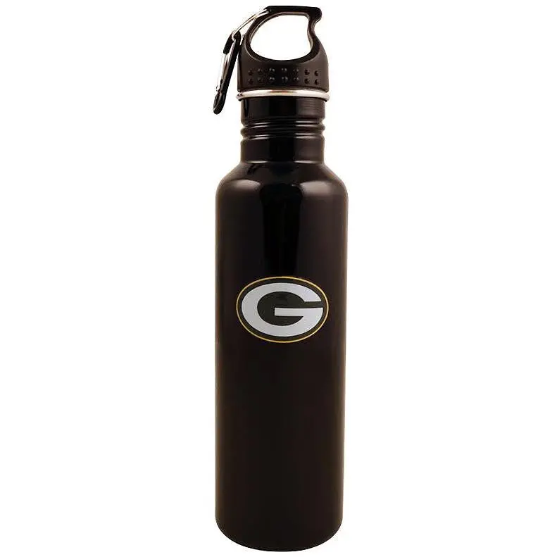Nfl Green Bay Packers Stainless Steel Black Water Bottle - 26 Oz (770 Ml) 1