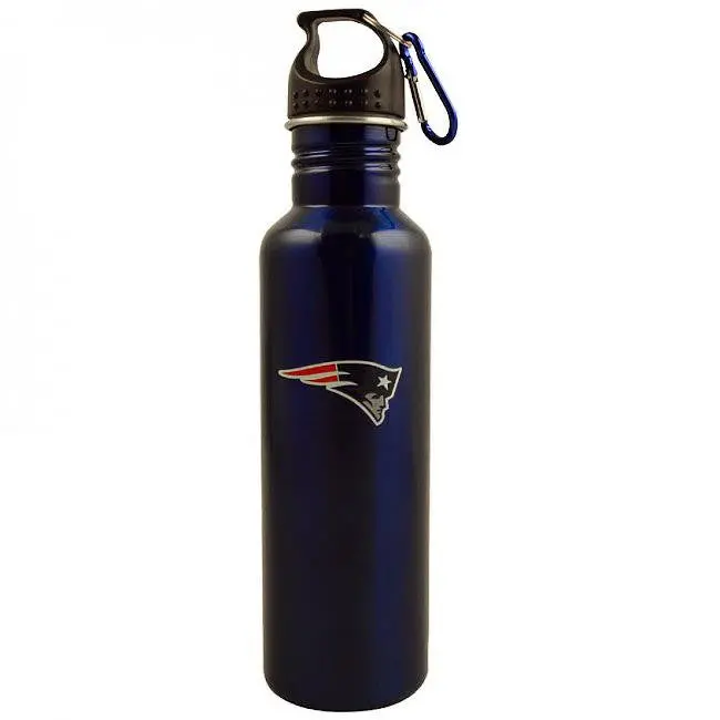 Nfl New England Patriots Stainless Steel Blue Water Bottle - 26 Oz (770 Ml) 1