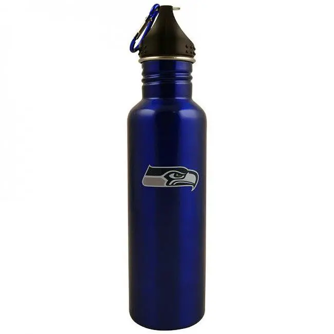 Nfl Seattle Seahawks Stainless Steel Blue Water Bottle - 26 Oz (770 Ml) 1