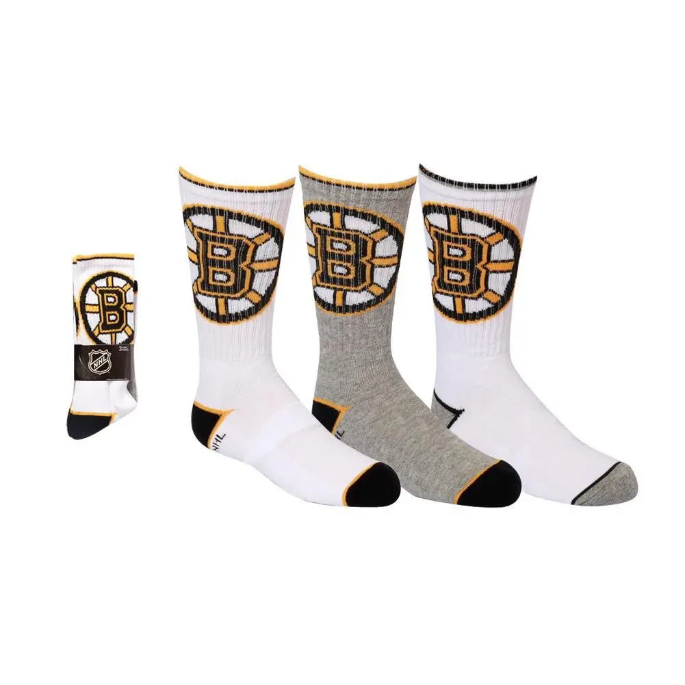 Nhl Boston Bruins Youth Crew Socks (3 Pairs) 1