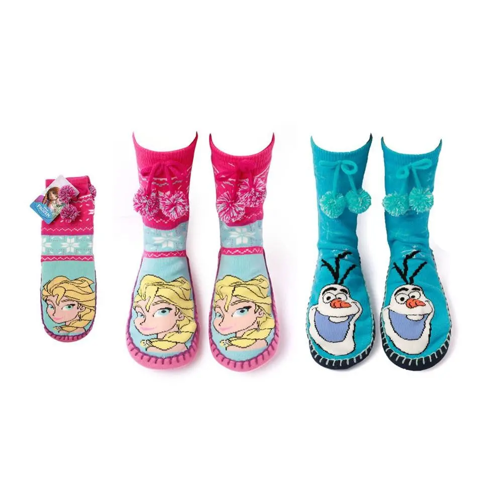 Disney Frozen Moccasin Socks (Set Of 2 - 7-9 Sock Size  11-4 Shoe Size) 1