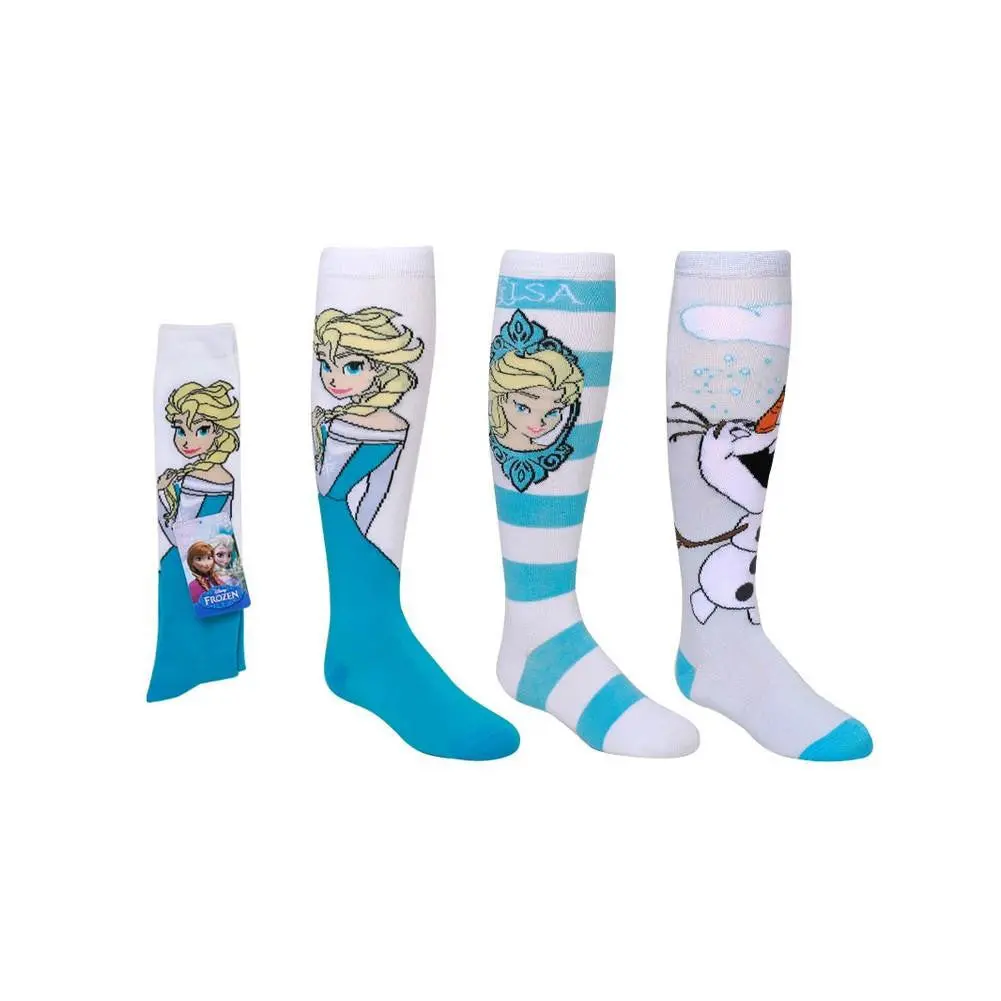 Disney Frozen Girls Knee Socks (3-Pack - 7-9 Sock Size  11-4 Shoe Size) 1