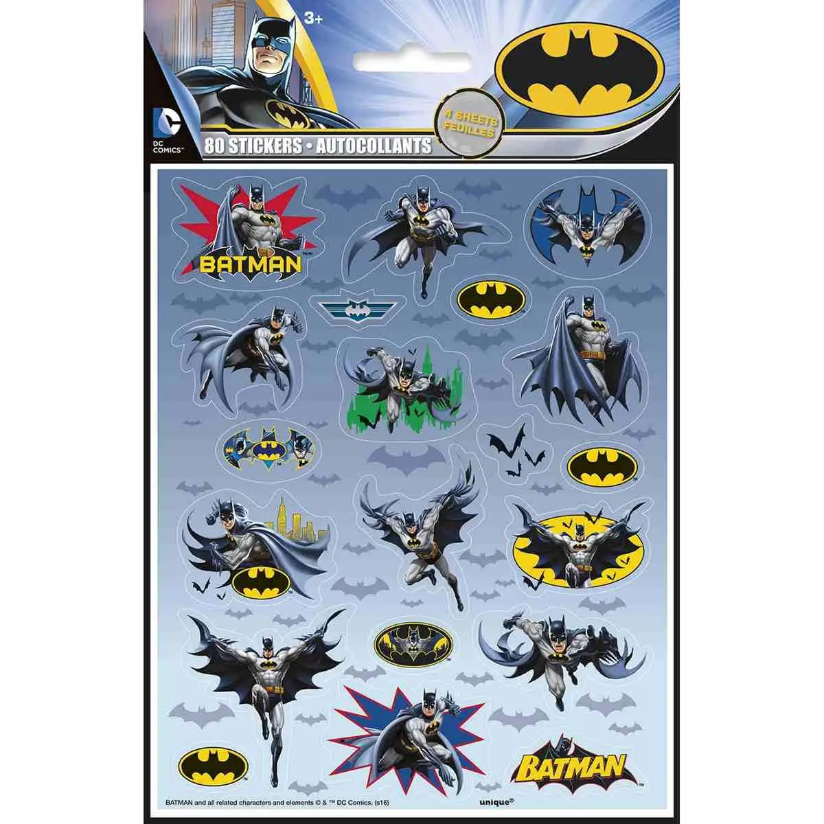 Batman Party Stickers (4 Sheets) 1