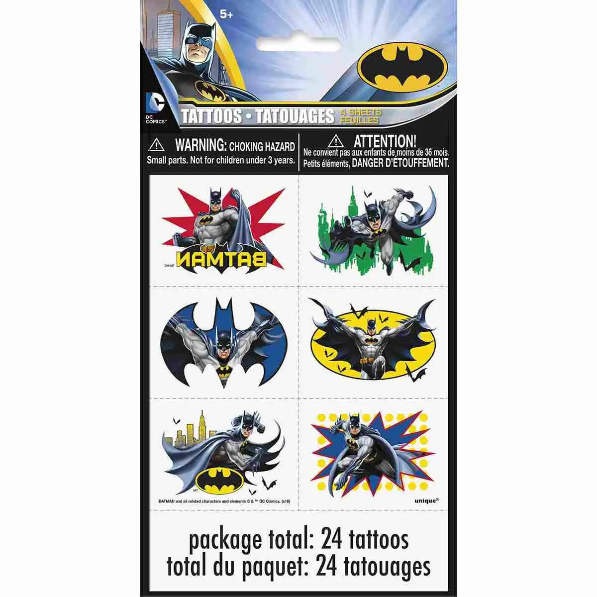 Batman Tattoo Sheets (4 Sheets) 1