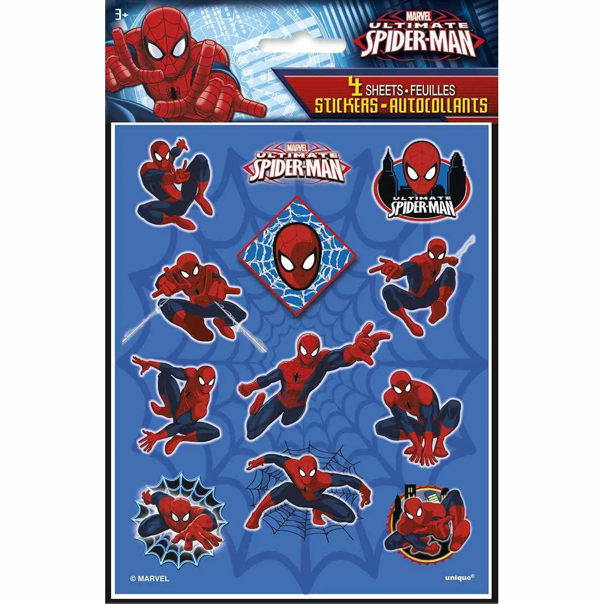 Spider-Man Party Stickers (4 Sheets) 1