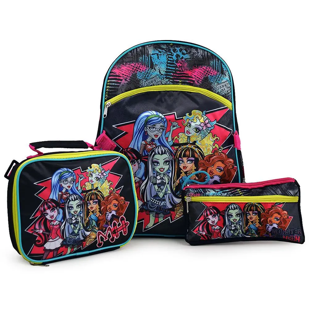 Monster High Backpack  Lunch And Pencil Case Set 1
