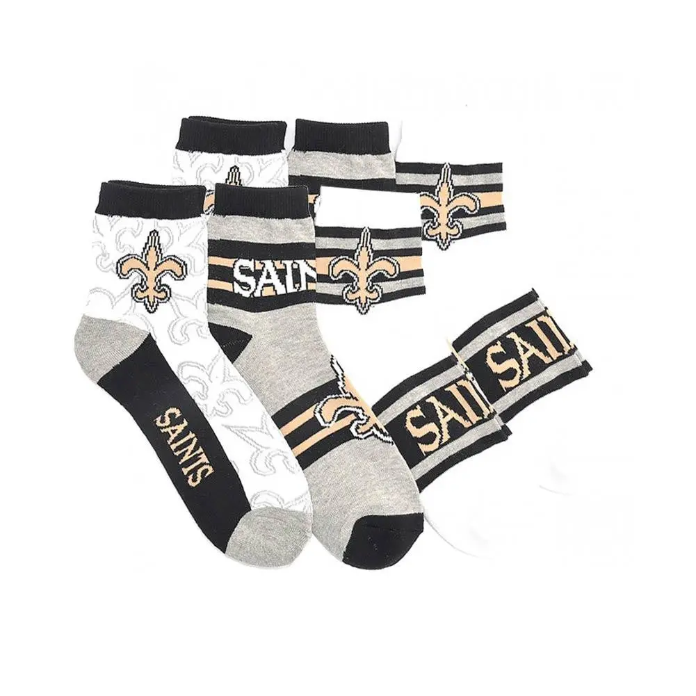 Nfl New Orleans Saints Men's Three Quarter Socks (6 Pairs) 1