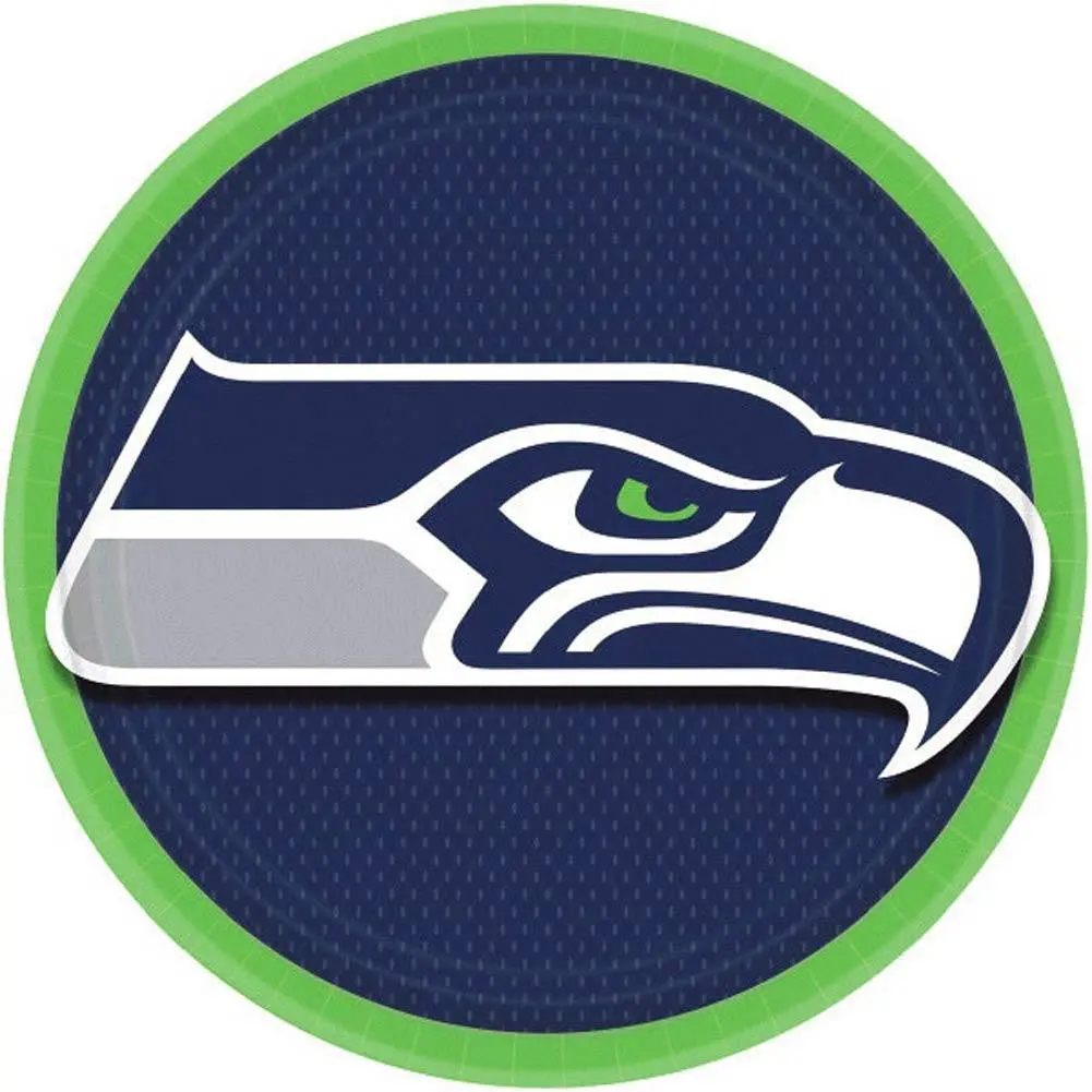 Nfl Seattle Seahawks 9 Inch Round Plates (8 Pack) 1