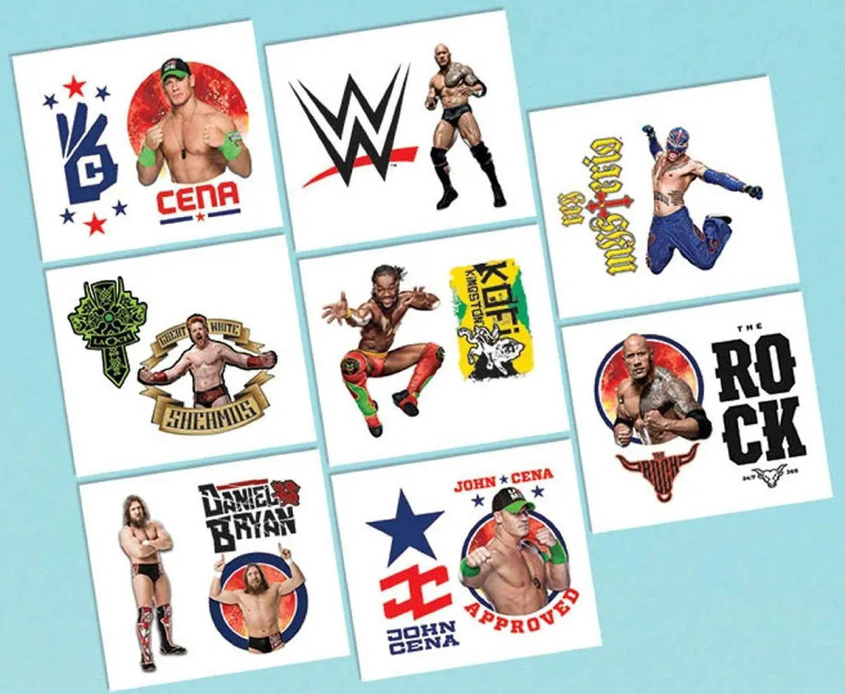 Wwe Party Tattoos (16 Per Pack) 1
