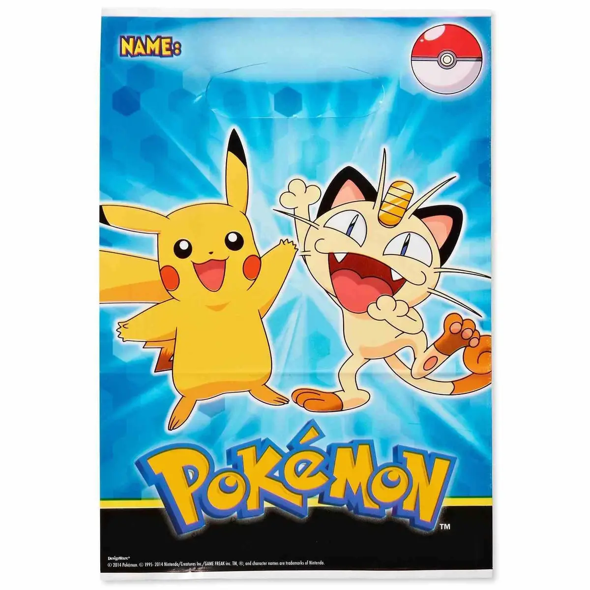 Pikachu & Friends Folded Loot Bags (8 Per Pack) 1