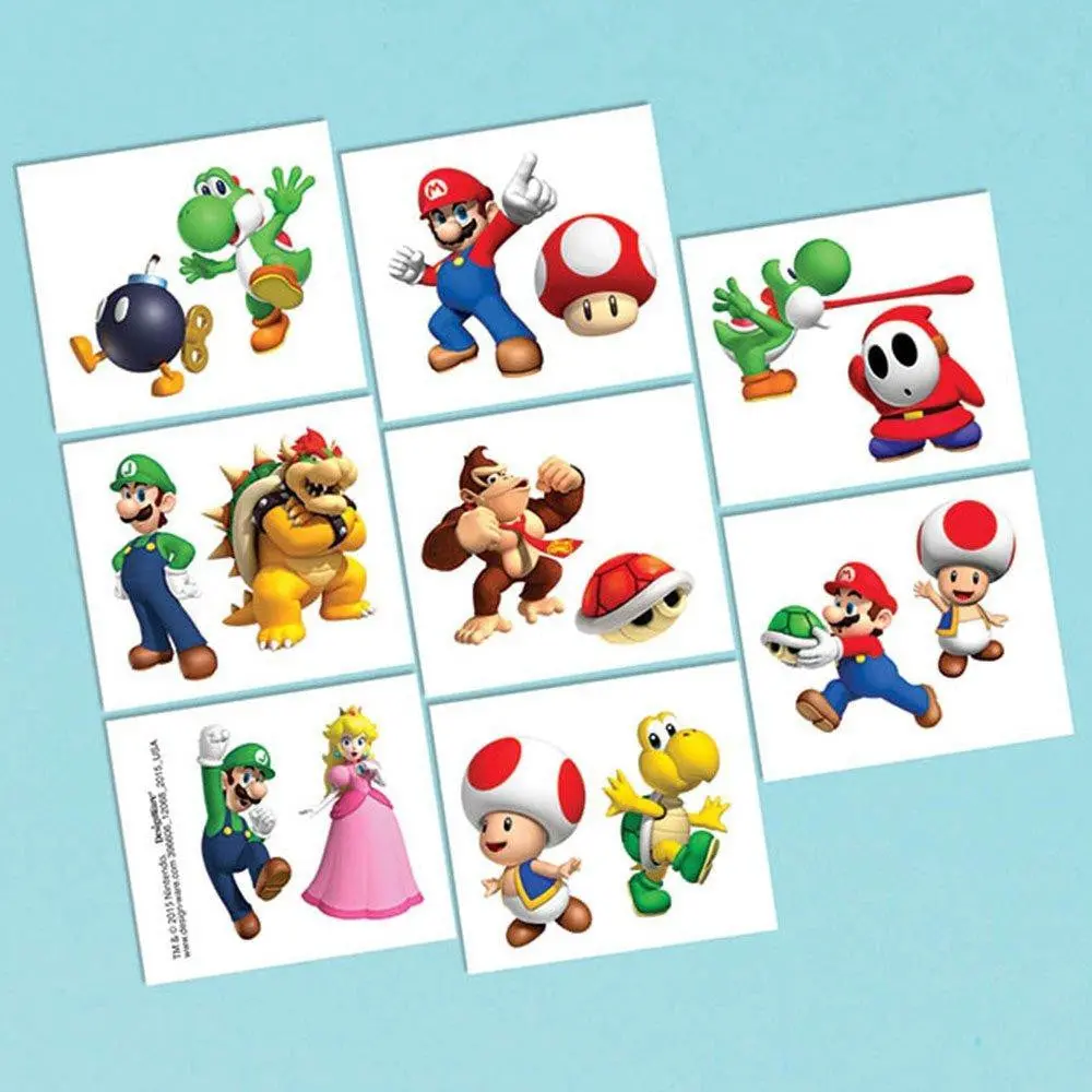 Super Mario Brothers Tattoo Favors (16 In Package) 1