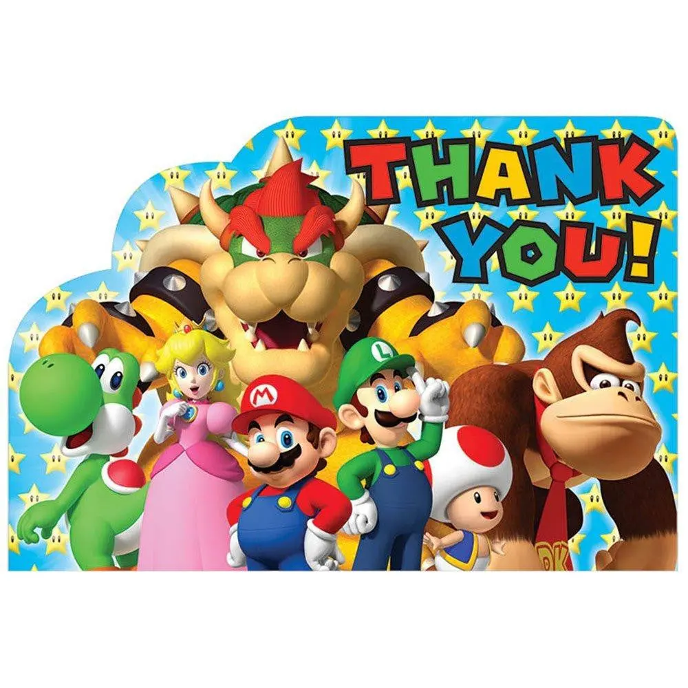 Super Mario Brothers Postcard Thank You Cards (8 In Pack) 1