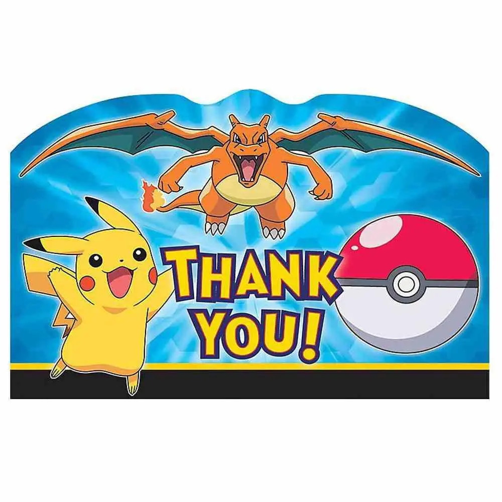 Pikachu & Friends Postcard Thank You Cards (8 Per Pack) 1