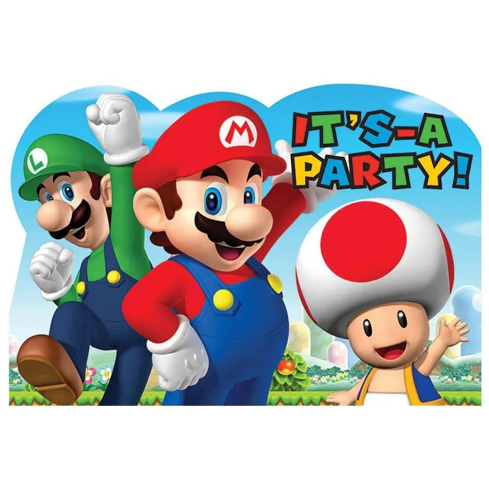 Super Mario Brothers Postcard Invitations (8 Per Pack) 1