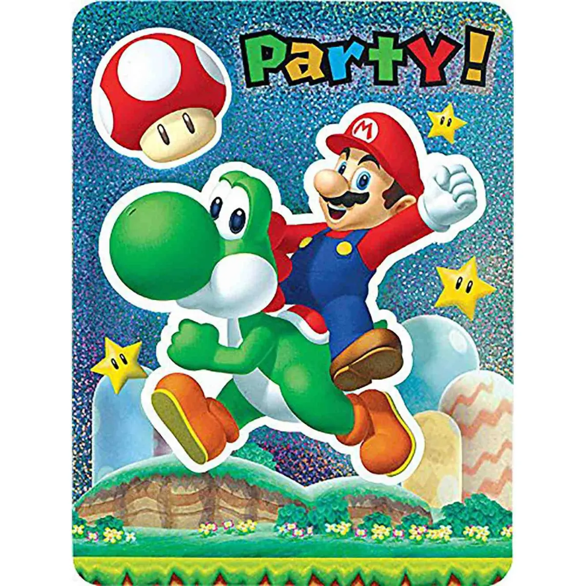 Super Mario Brothers Jumbo Deluxe Invitations (8 Per Pack) 1