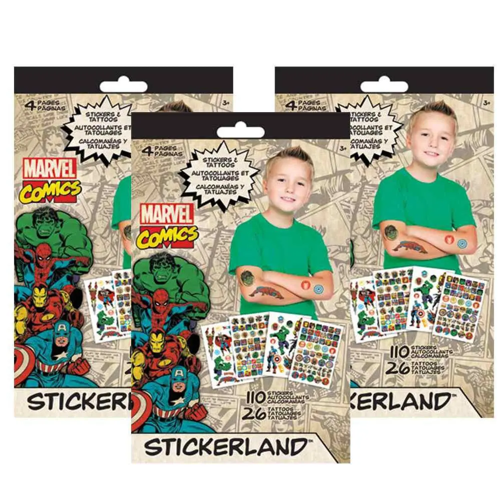 Marvel Comics Stickerland Sticker Set (3 Books) 1
