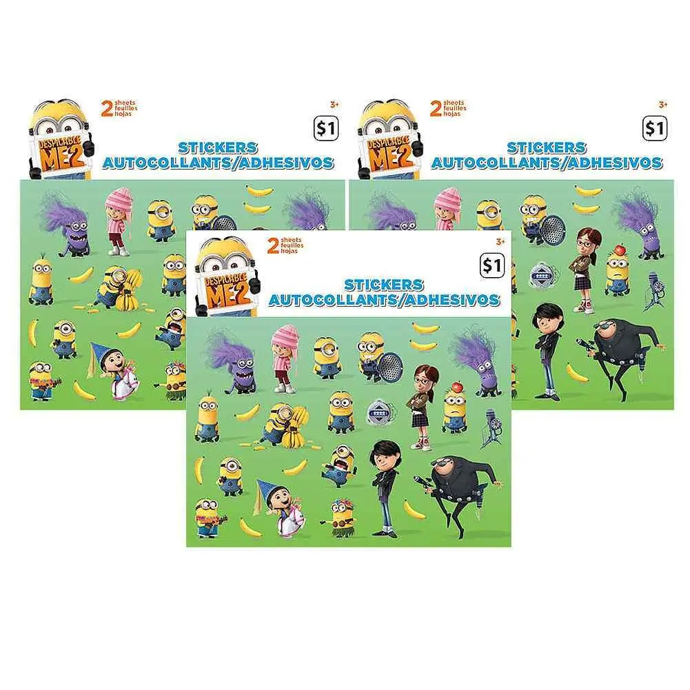 Despicable Me Sticker Sheets (3 Packs Of 2 Sheets Ea) 1