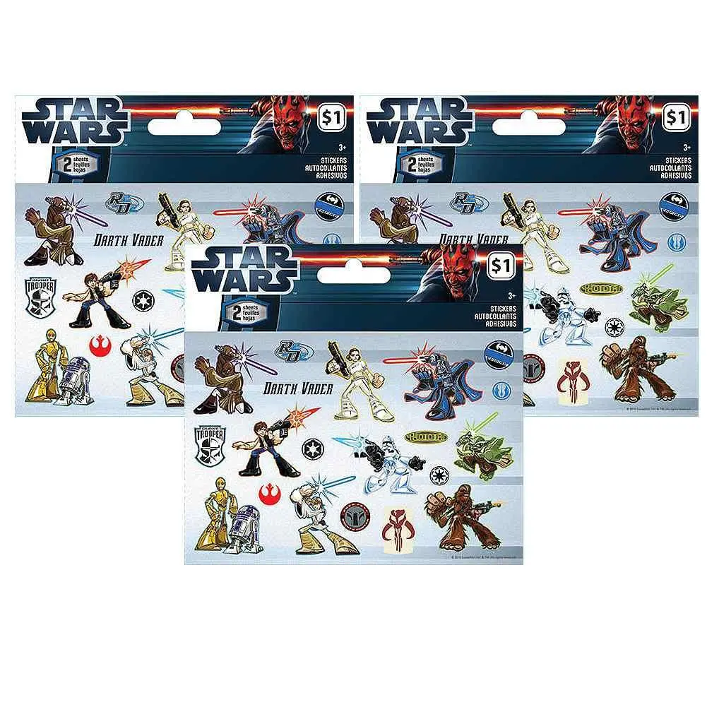 Star Wars Saga Mini Foldover Stickers (3 Packs Of 2 Sheets Ea.) 1