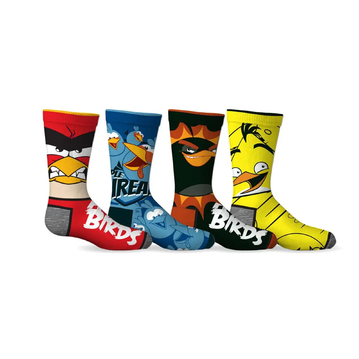 Angry Birds 4-Pack Boys Socks (Shoe Size 5-10 And Sock Size 4-6 For North American Sizes) 1