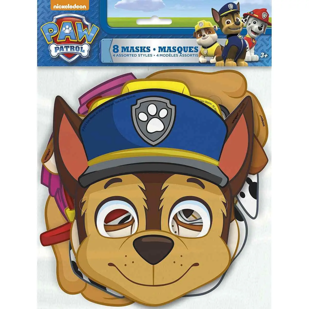Paw Patrol Party Masks (8 Per Package) 1