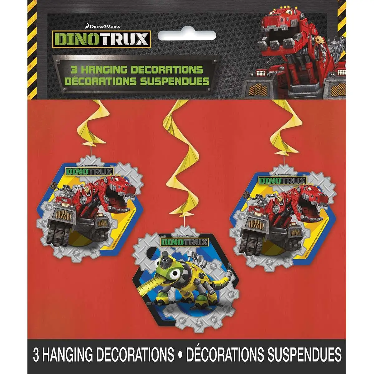 Dinotrux Hanging Swirl Party Decorations (3 Per Pack) 1
