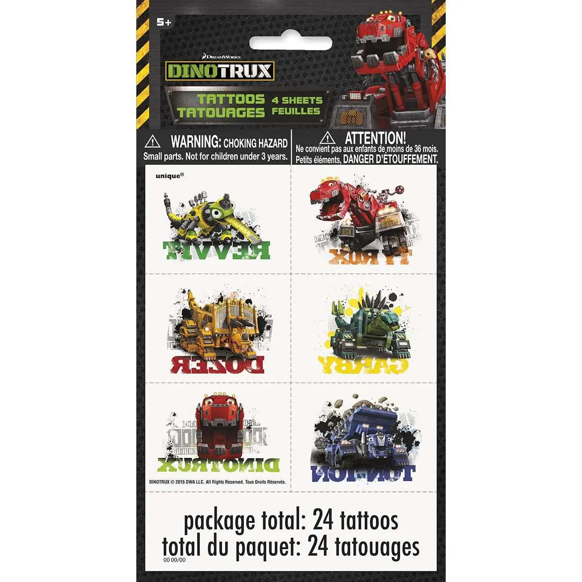 Dinotrux Temporary Tattoo Sheets (4 Per Pack) 1