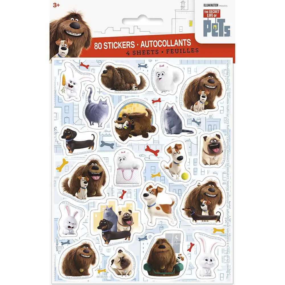 The Secret Life Of Pets Sticker Sheets (4 Per Pack) 1