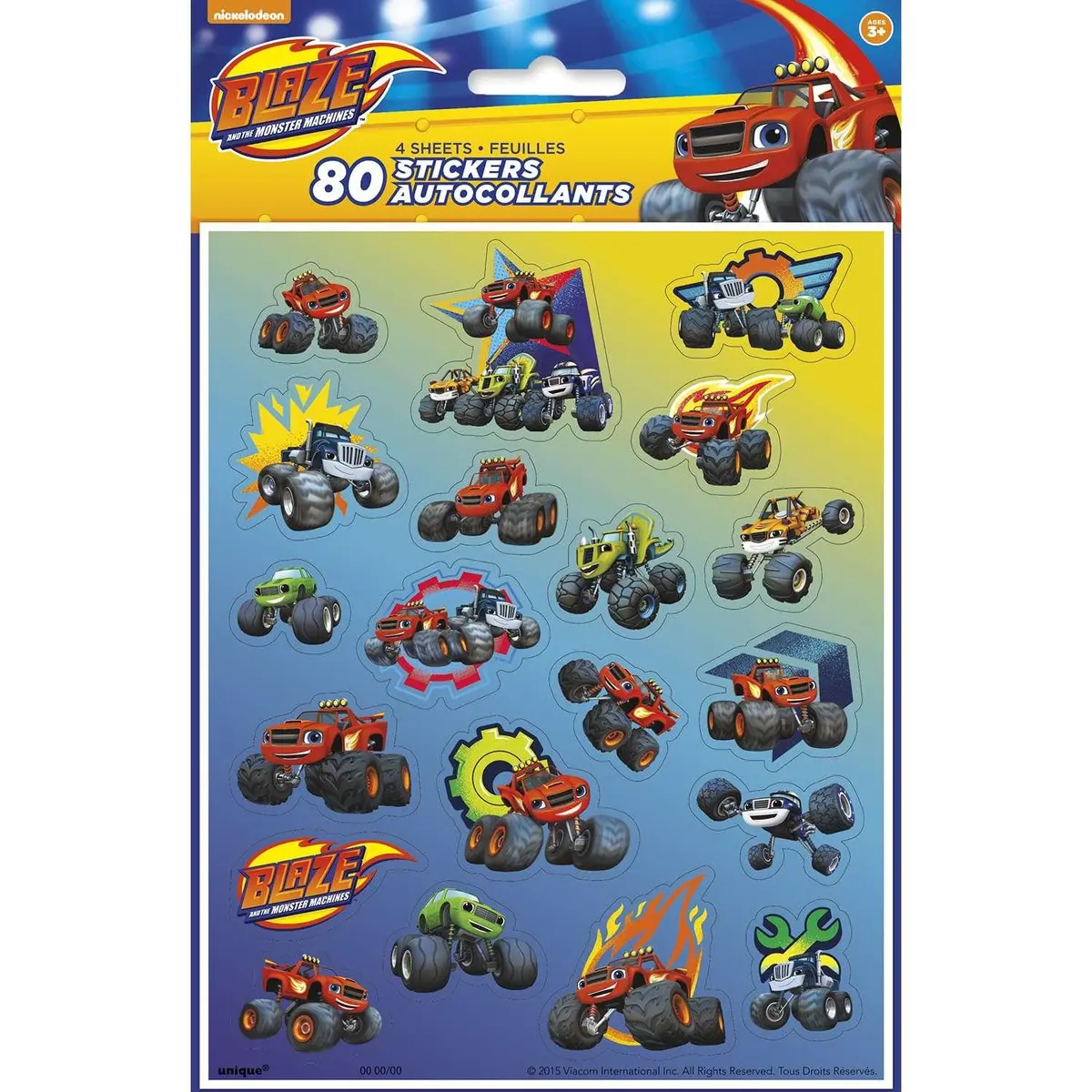 Blaze And The Monster Machines Sticker Sheets (4 Per Pack) 1