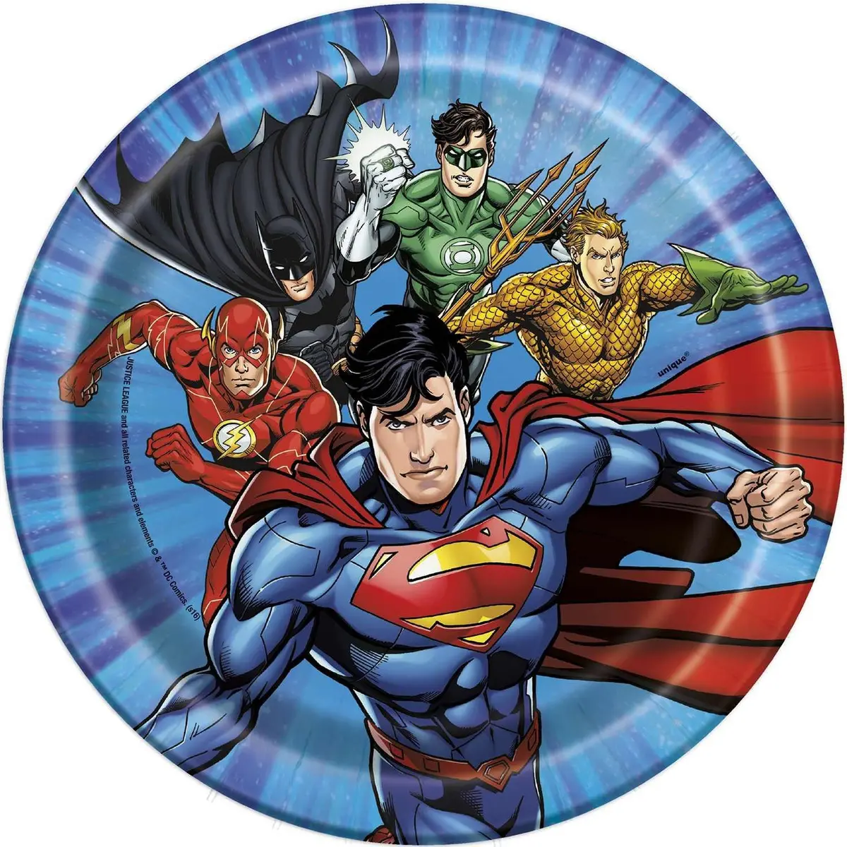 Justice League 7 Inch Dessert Plates (8 Per Pack) 1