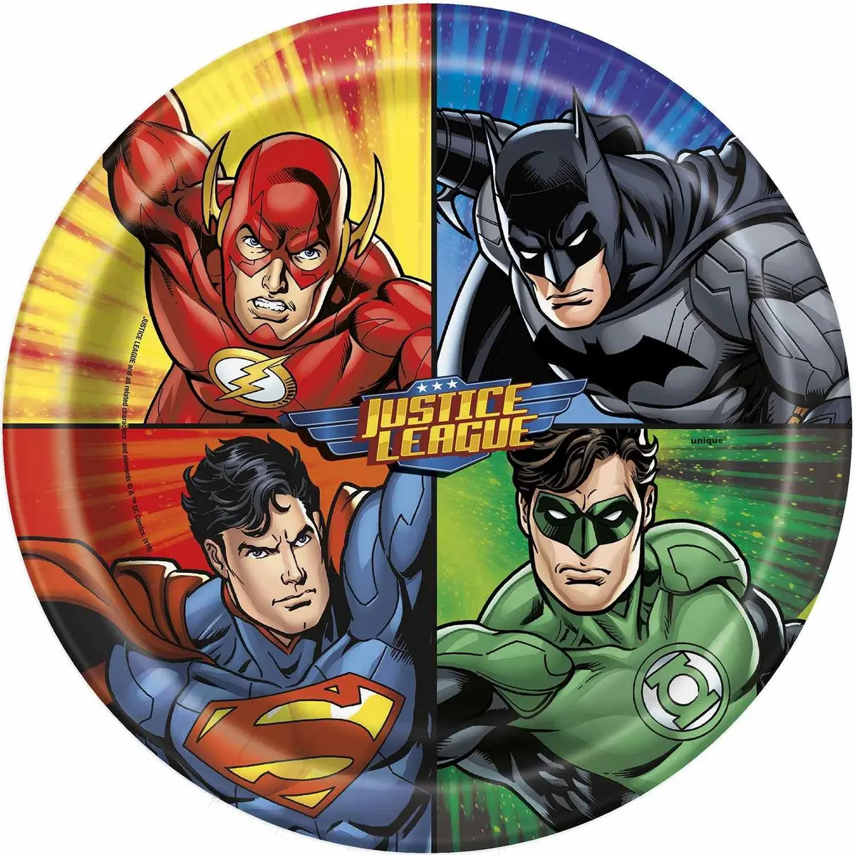 Justice League 9 Inch Dinner Plates (8 Per Pack) 1
